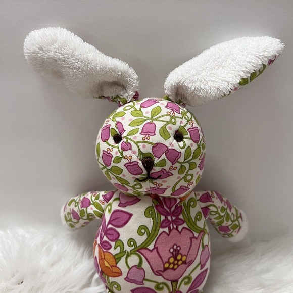 Vera Bradley Baby Bunny Rabbit LilliBell Pink Floral Plush Stuffed Animal Easter - Picture 2 of 7